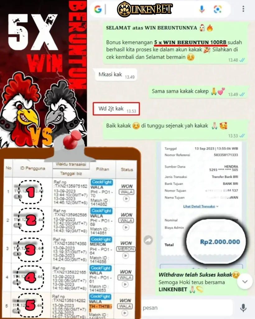 Bonus Win Beruntun Agustus 2023 LinkenBet - Situs Judi Sabung Ayam Online 2 linkenbet bonus 5x win 1309-1